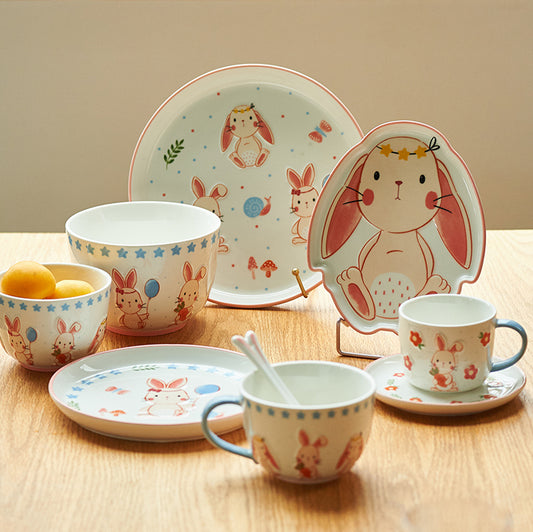 New Arrival Pretty Bunny Ceramic Bowls Plates Mugs Set - PeauleyHome