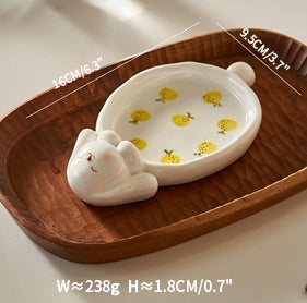 Original Cartoon Bunny Ceramic Plates Tablewares - PeauleyHome