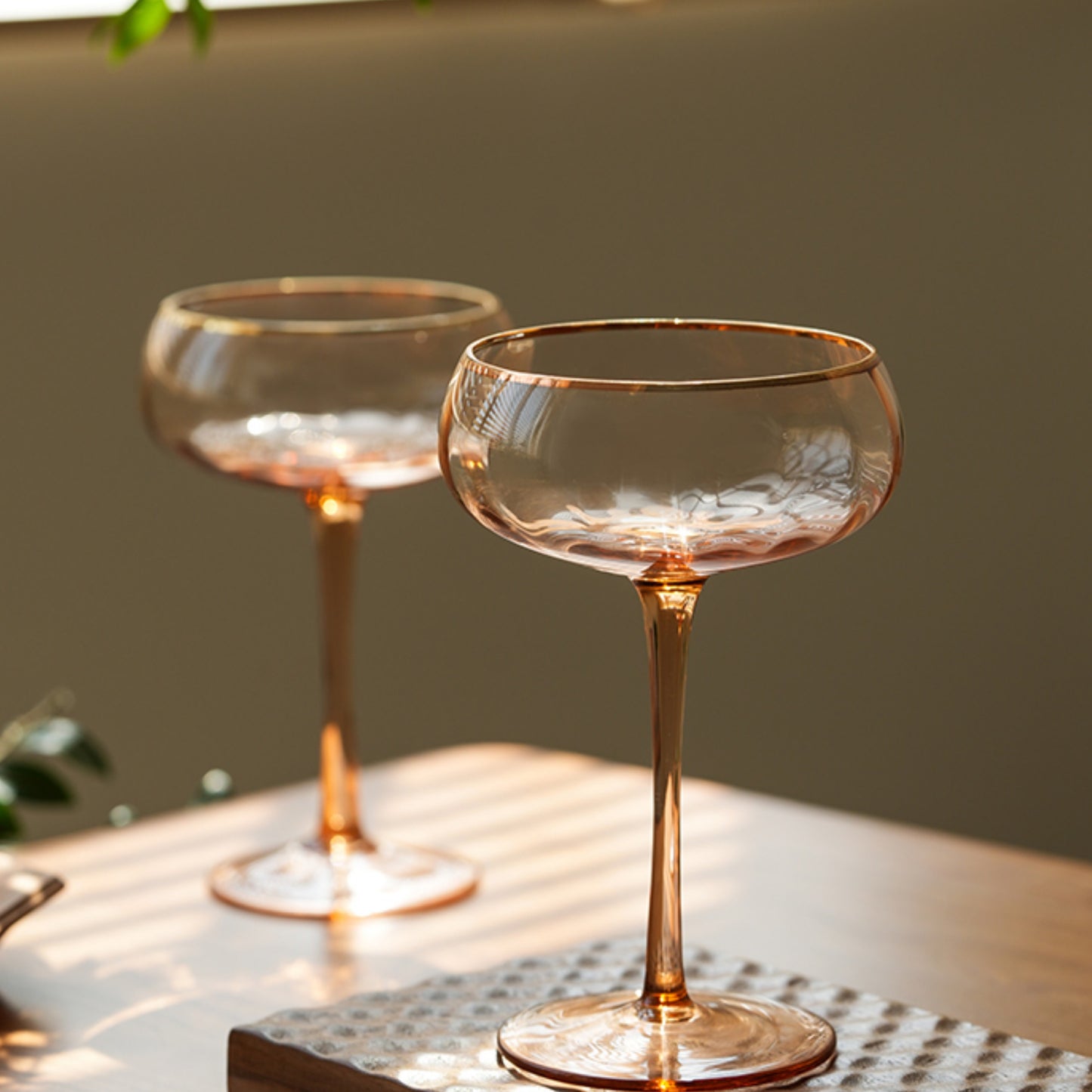 Classy Cocktail Glass Goblet with Golden Rim