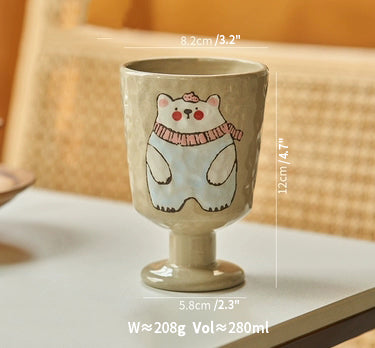 Cute Cartoon Animal Ceramic Mugs Goblets - PeauleyHome