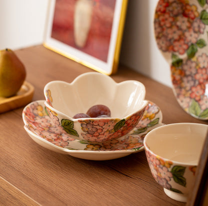 Beautiful Floral Ceramic Bowls Petal Plates - PeauleyHome