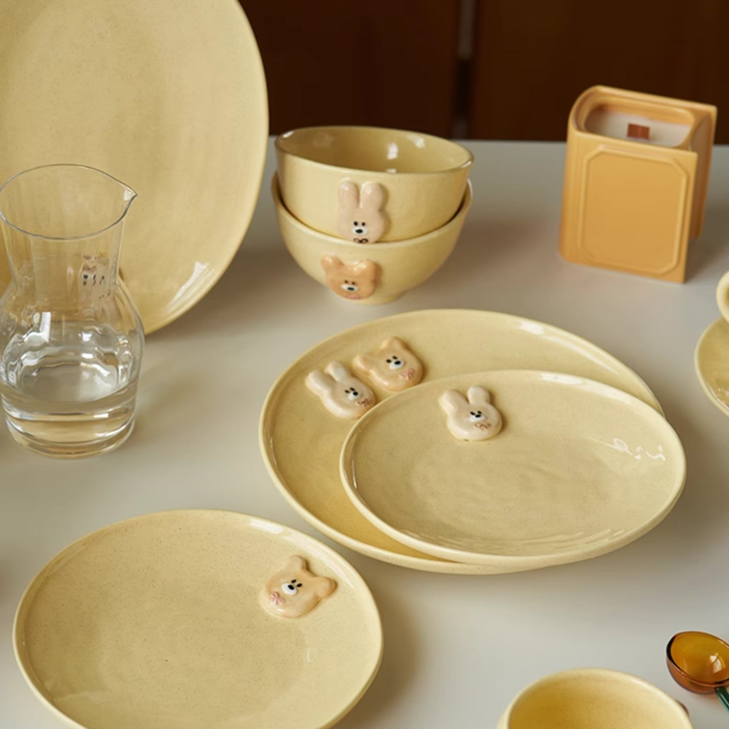 Adorable Yellow Ceramic Bowls Plates Mugs