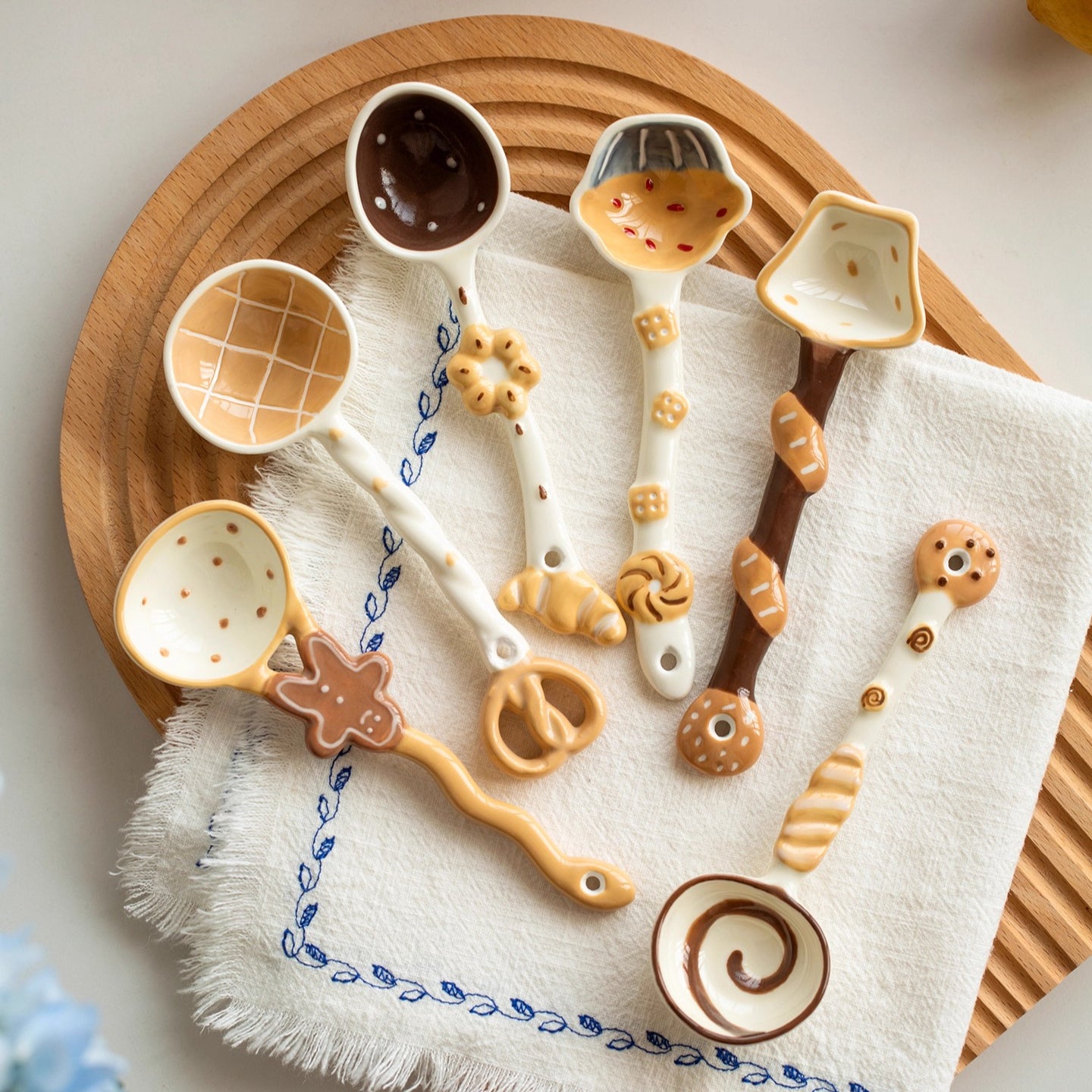 Japanese-style Ceramic Long-handled Soup Spoon