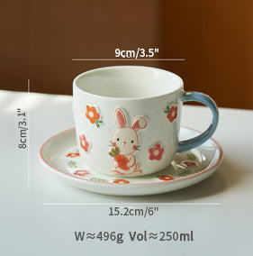 New Arrival Pretty Bunny Ceramic Bowls Plates Mugs Set - PeauleyHome