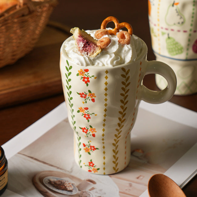 Adorable Handcrafted Ceramic Mug Vintage Coffee Cup