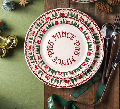 Christmas Series French Style Ceramic Plates Bowls Mugs Set