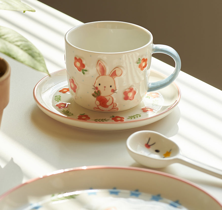 New Arrival Pretty Bunny Ceramic Bowls Plates Mugs Set - PeauleyHome