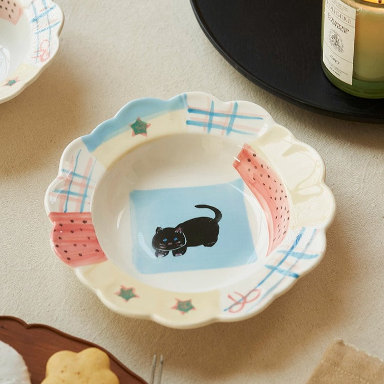 Cute Underglazed Ceramic Plates for Dessert