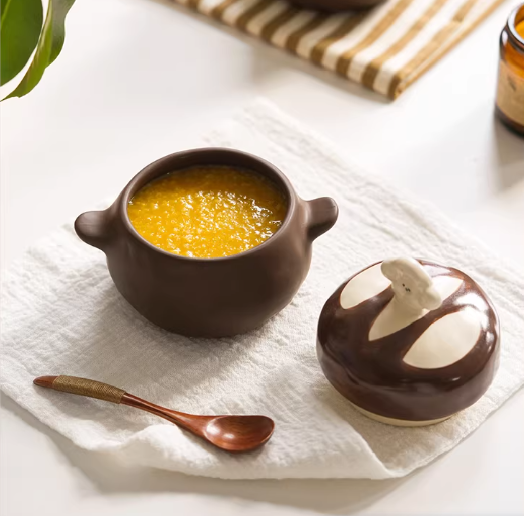 Ceramic Small Moisture-proof  Storage Jars with Doggie Lids