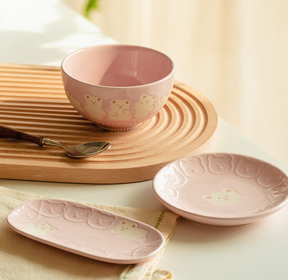 Adorable Bears Ceramic Bowls Plates Set - PeauleyHome