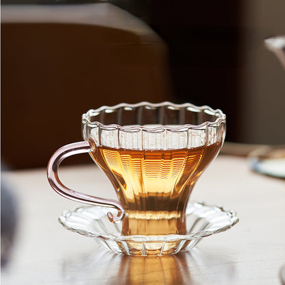 Vintage Glass Cup for Tea or Coffee Set