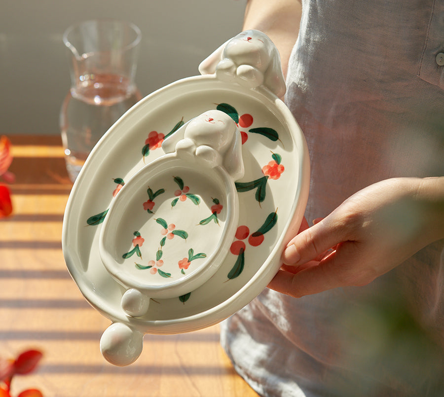 Original Cartoon Bunny Ceramic Plates Tablewares - PeauleyHome