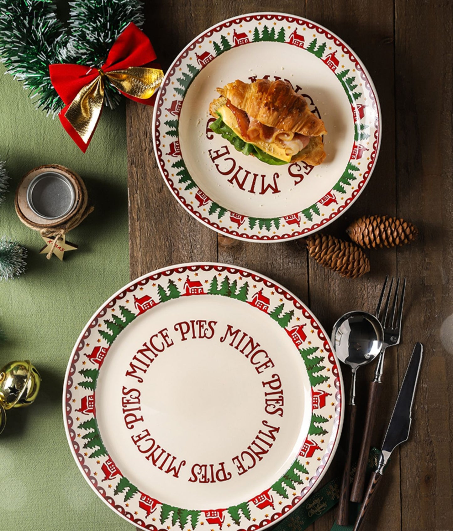 Christmas Series French Style Ceramic Plates Bowls Mugs Set