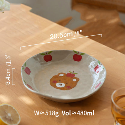 Cute Animal-themed Ceramic Underglazed Breakfast Plates