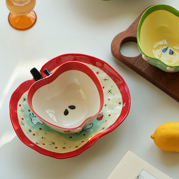 Adorable Underglazed Handpainted Ceramic Bowls Plates