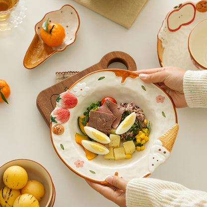 2025 New Arrival Adorable Underglazed Noodle Bowl Plate Set