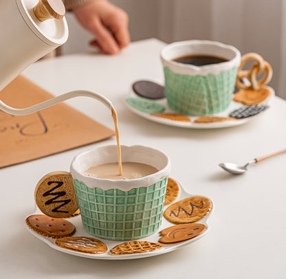 Original Cartoon Adorable Coffee Mugs with Trays Set - PeauleyHome