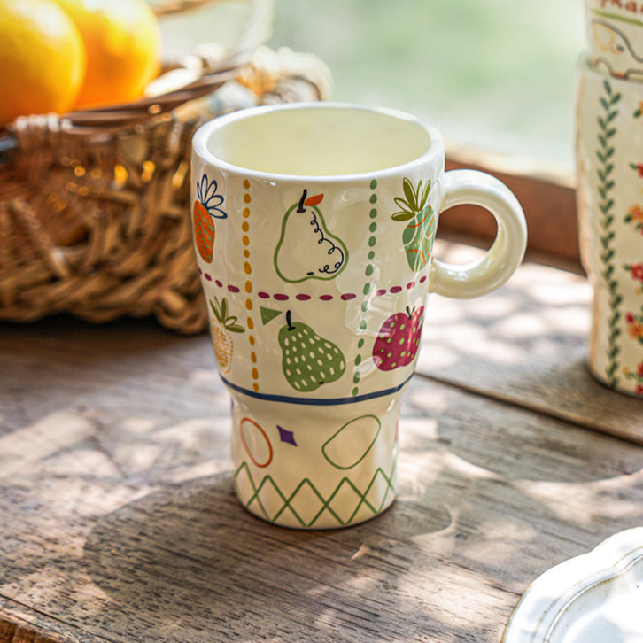 Adorable Handcrafted Ceramic Mug Vintage Coffee Cup