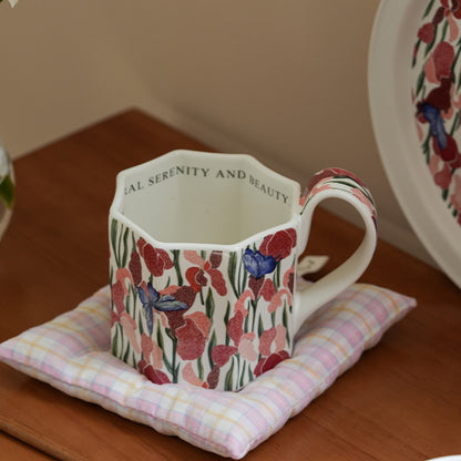 Exquisite Floral Ceramic Coffee Mug Set