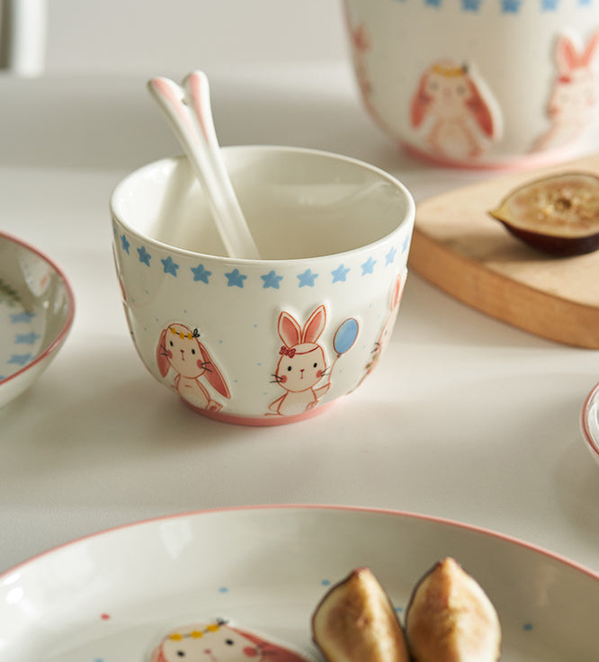 New Arrival Pretty Bunny Ceramic Bowls Plates Mugs Set - PeauleyHome