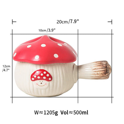 Adorable Mushroom Cartoon Ceramic Tablewares Bowls Plates Mugs Spoon