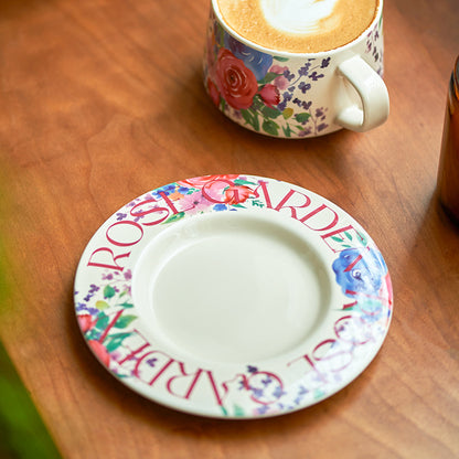 Delicate Floral Ceramic Coffee Mug Set