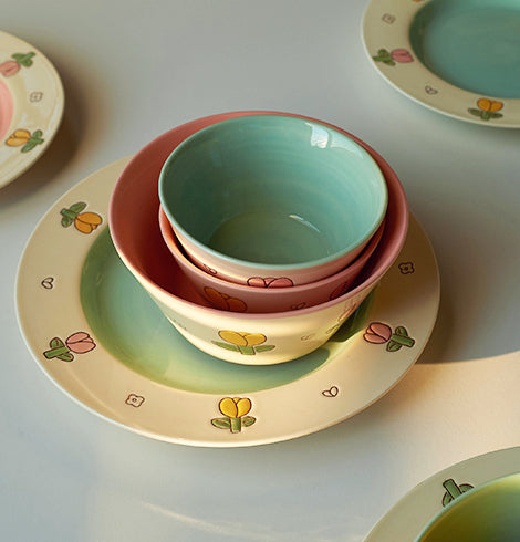 New Arrival Cute Floral Ceramic Bowls Plates - PeauleyHome