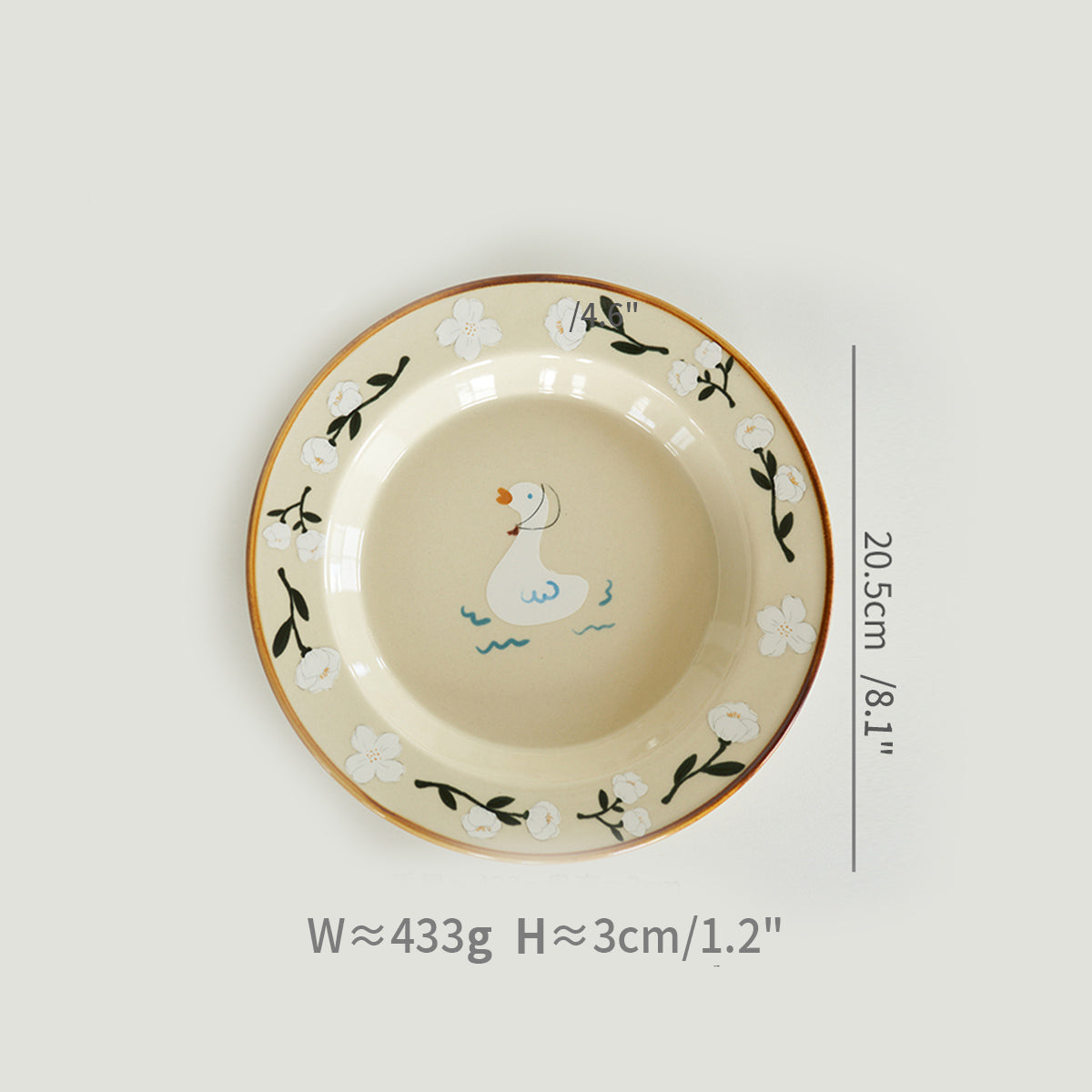 Pretty Floral Ceramic Plates Bowls Set