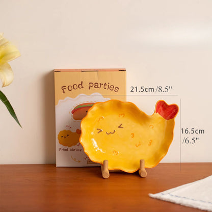 Adorable Ceramic Underglazed Breakfast Plates