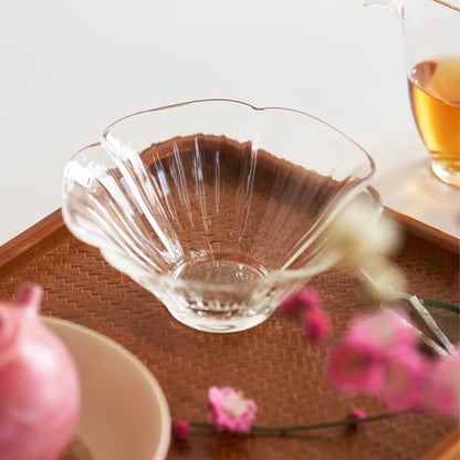 Delicate Petal Glass Bowl & Spoon