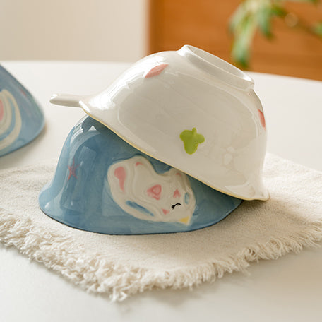 Adorable Rabbit Unicorn Ceramic Plates for Fruit or Food - PeauleyHome