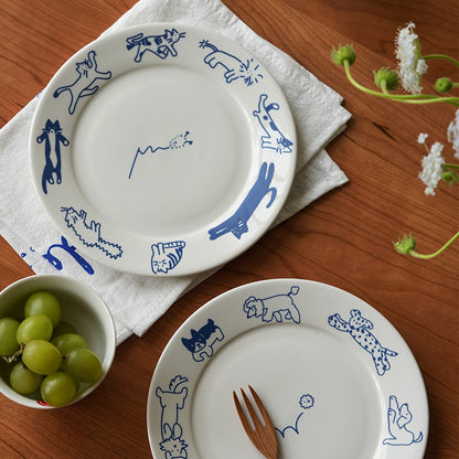 Cat / Dog-Themed Cute Ceramic Fruit Dessert Plate