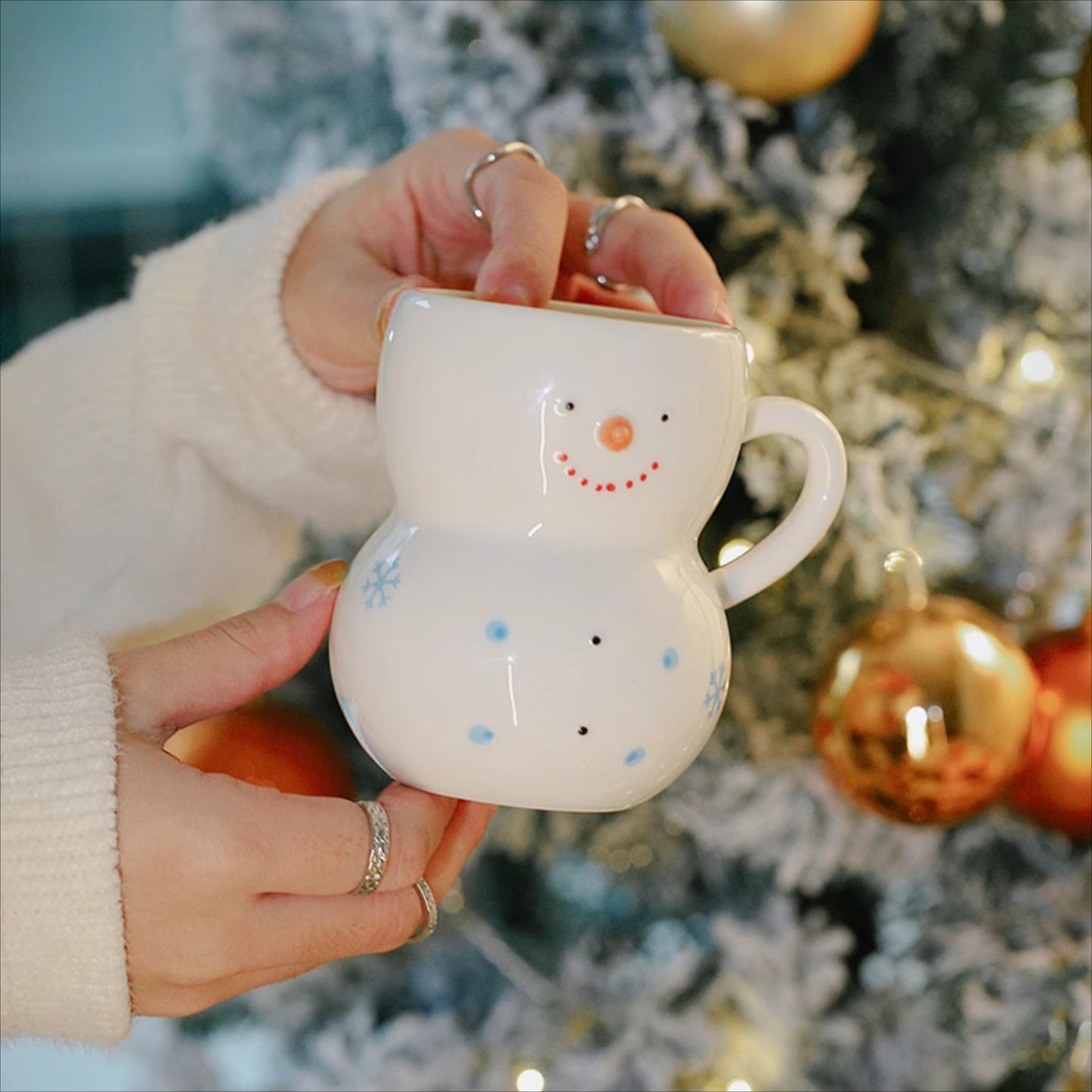 Christmas Gift Adorable Snowman Ceramic Mug