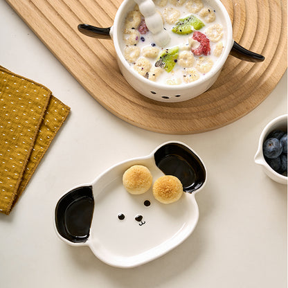 Cute Ceramic Plates Bowls with double Handles