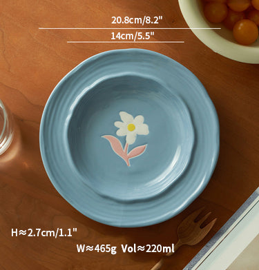 8 inches Floral Ceramic Dessert Plates - PeauleyHome