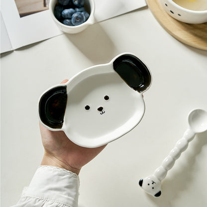 Cute Ceramic Plates Bowls with double Handles