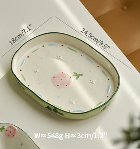 Adorable Floral Ceramic Bowls Plates Spoons Set - PeauleyHome