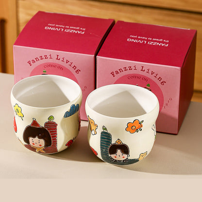 Delicate Ceramic Set Mugs for lovers - PeauleyHome