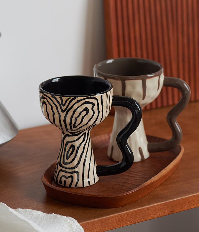 Original Handmade Irregular Ceramic Coffee Mugs goblets - PeauleyHome