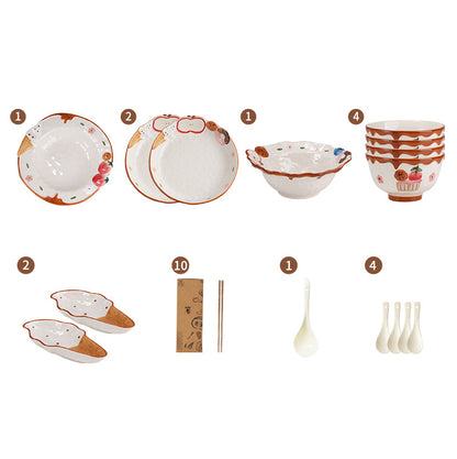 2025 New Arrival Adorable Underglazed Noodle Bowl Plate Set