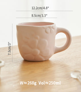 Embossed Floral Mugs for Home and Office - PeauleyHome