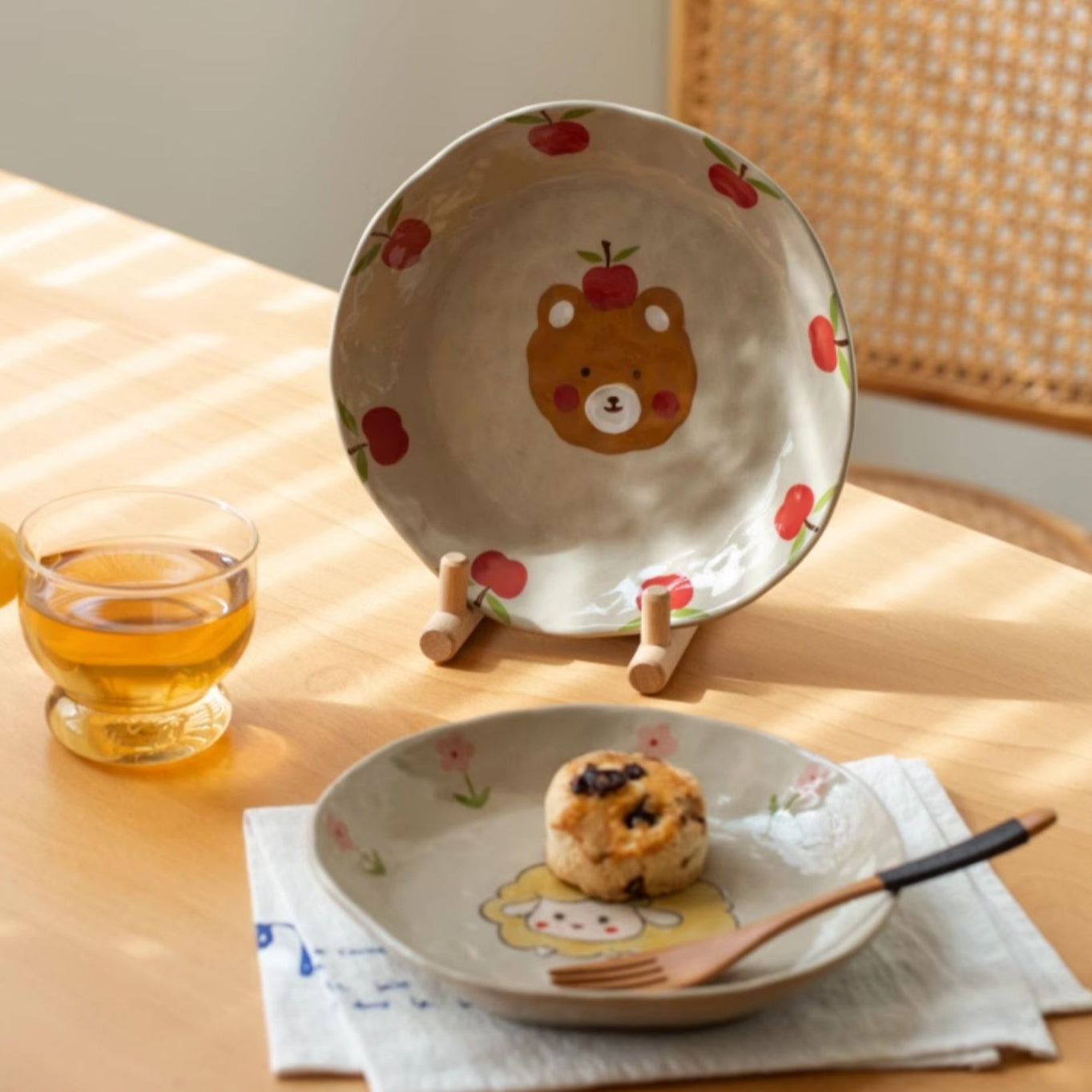 Cute Animal-themed Ceramic Underglazed Breakfast Plates