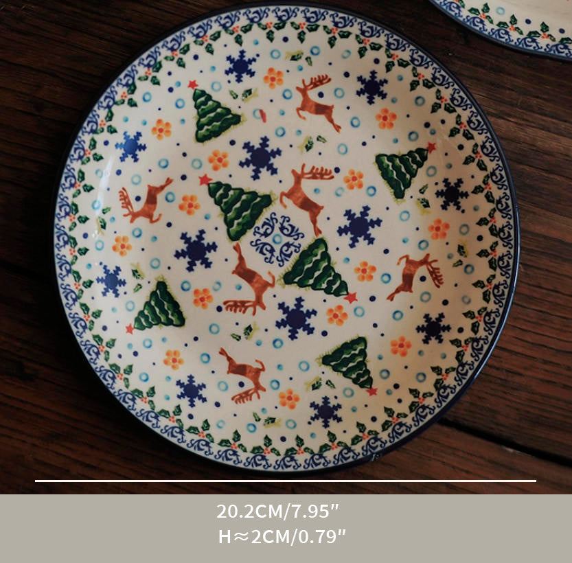 Vintage Christmas Gift Ceramic Coffee Mug Plate