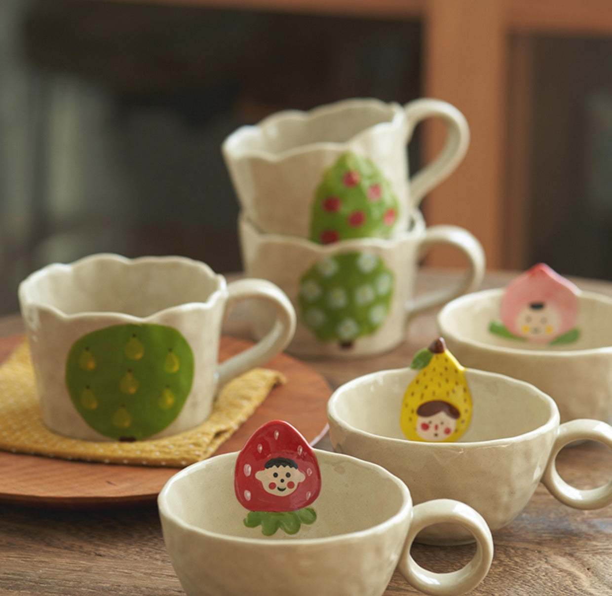 Ceramic Fruit Mug for Afternoon Tea Coffee - PeauleyHome