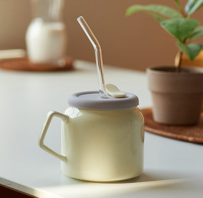 Ceramic Water Cup with Straw - PeauleyHome