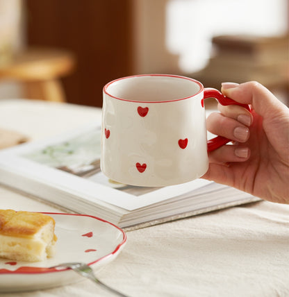 Heart Theme Ceramic Tea Pot Cup Plate Set - PeauleyHome