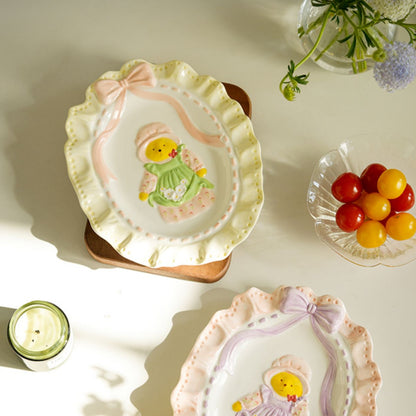 Exquisite Underglazed Ceramic Breakfast Plates