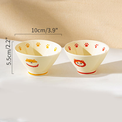 Cartoon Animals Ceramic Bowls for Children - PeauleyHome