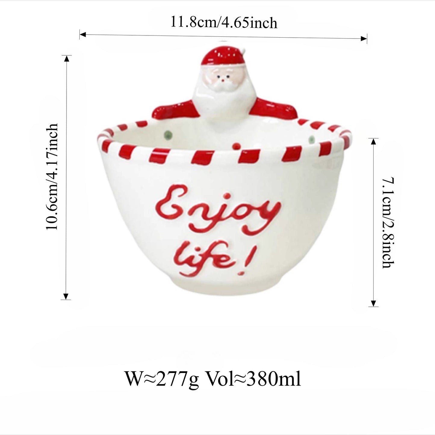 Santa Claus Ceramic Bowl - Underglaze Color Tableware