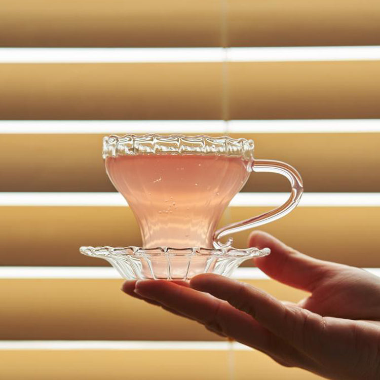 Vintage Glass Cup for Tea or Coffee Set